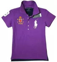 polo tee shirt femmes short pl215 purple